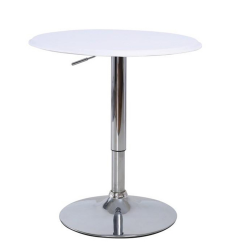 Barový stôl s nastaviteľnou výškou, biela, BRANY