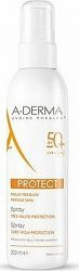 A-Derma PROTECT Sprej s fluidnou textúrou na ľahké nanášanie SPF50+ 200 ml
