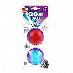 GiGwi Ball loptička M, 2ks / karta, pískajúce